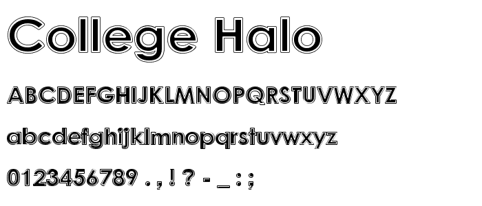 College Halo font